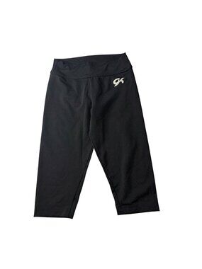 GK Gymnastics Leggings Cropped Black Team Uniform Warm up Leggings